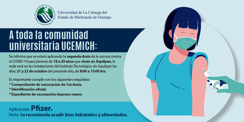 Aplicación de la Segunda Dosis de la Vacuna contra el COVID-19 –  Universidad de la Ciénega del Estado de Michoacán de Ocampo