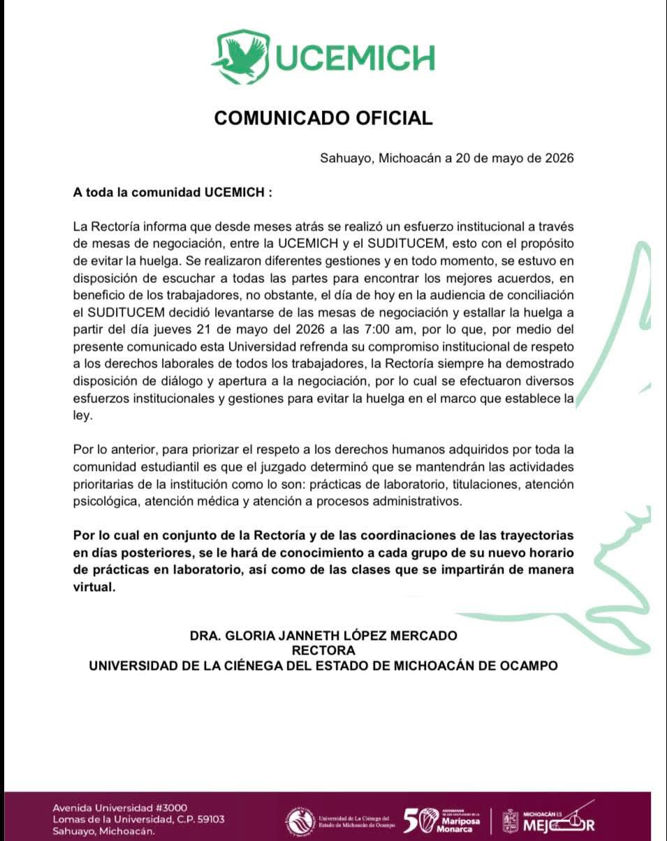 oficio 20 mayo